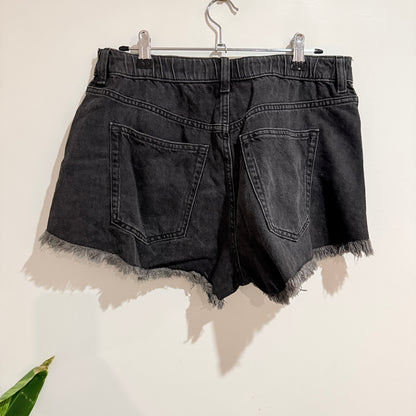 H&M Divided Black Denim Cut Off Shorts Size 12