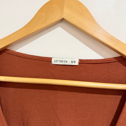 Cotton On Rust Shirred Hem Crop Top Size M
