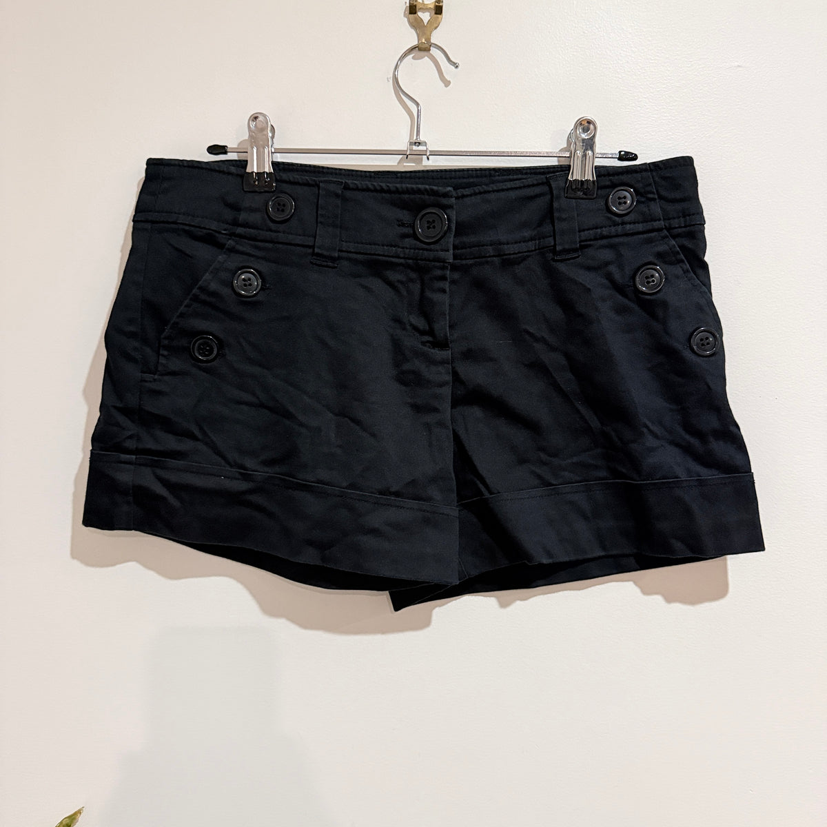 Glassons Black Button Detail Shorts Size 8