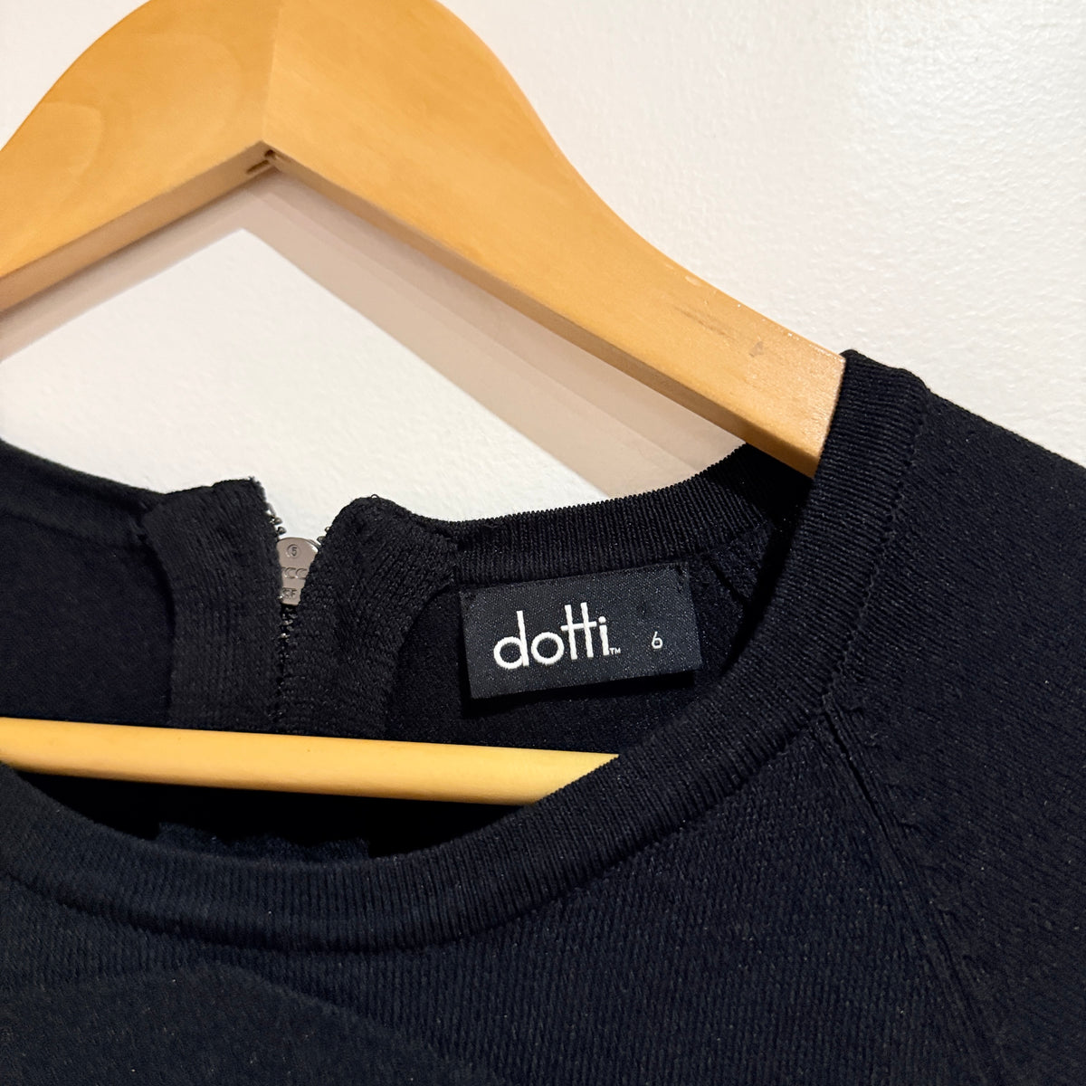 Dotti Black Knit Puff Sleeve Fit and Flare Dress Size 6