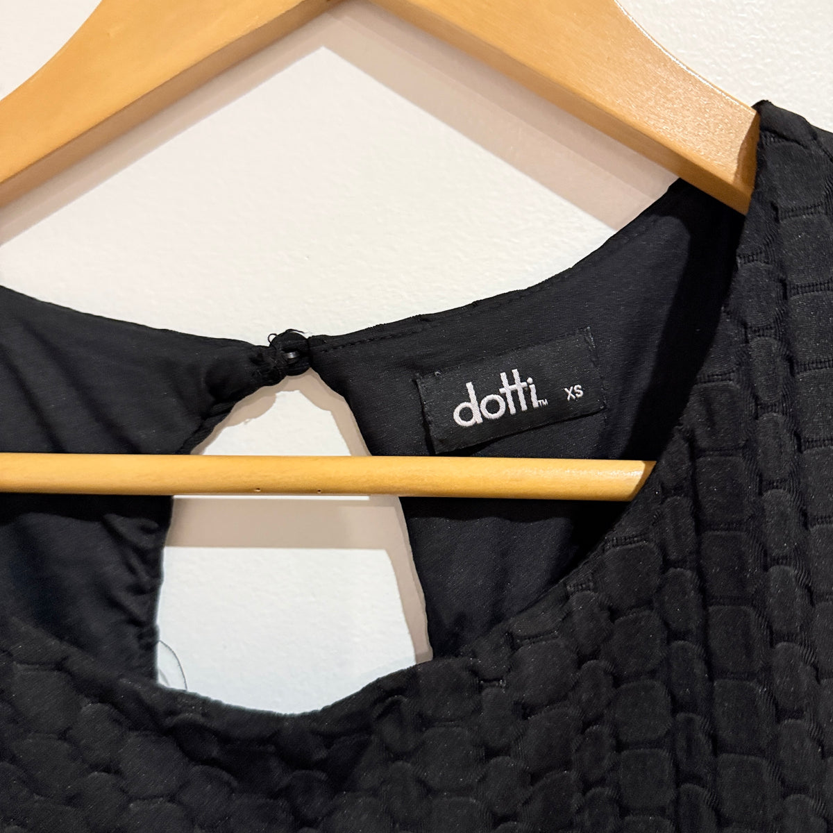 Dotti Black Textured Knit Sleeveless Dress Size XS