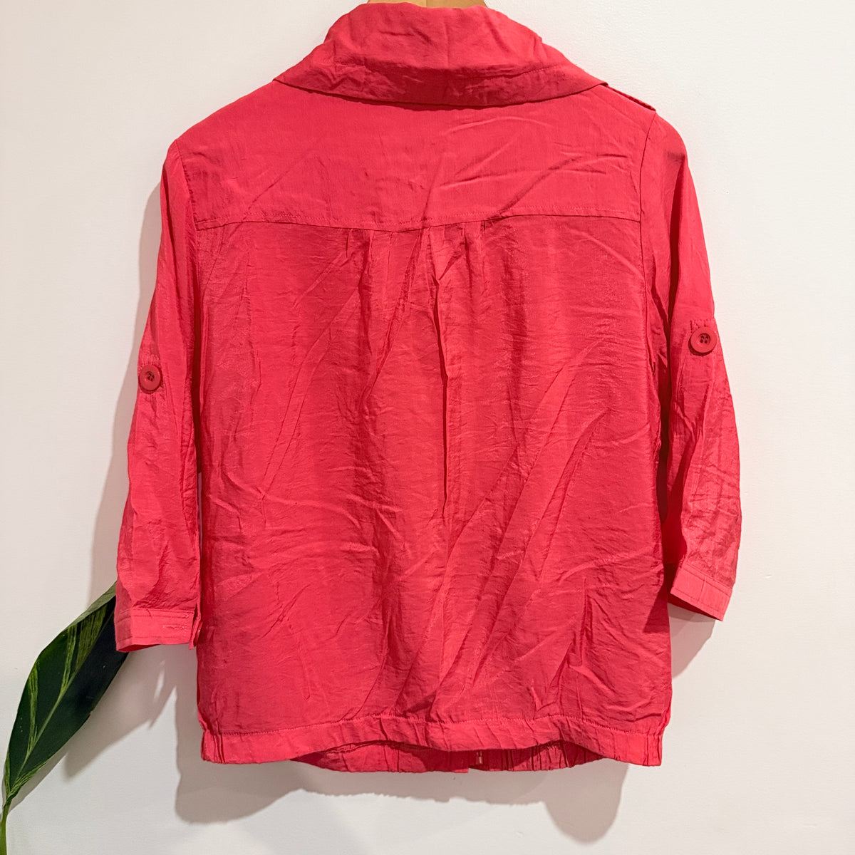Spiral Coral Zip Front Lightweight Jacket Size 14