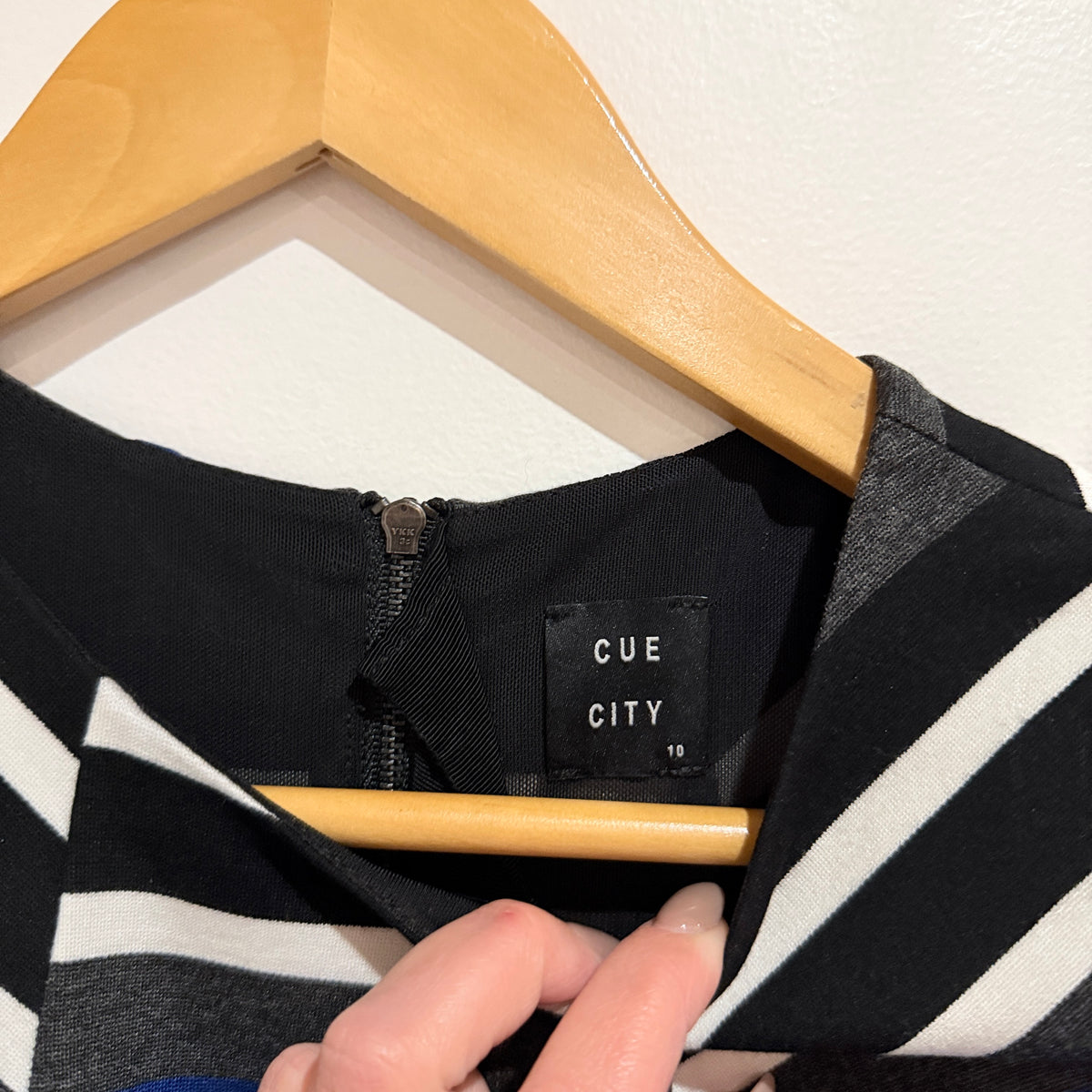 Cue City Striped Peplum Dress Size 10