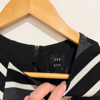 Cue City Striped Peplum Dress Size 10