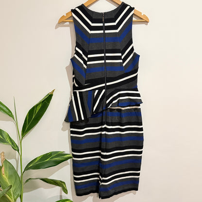 Cue City Striped Peplum Dress Size 10
