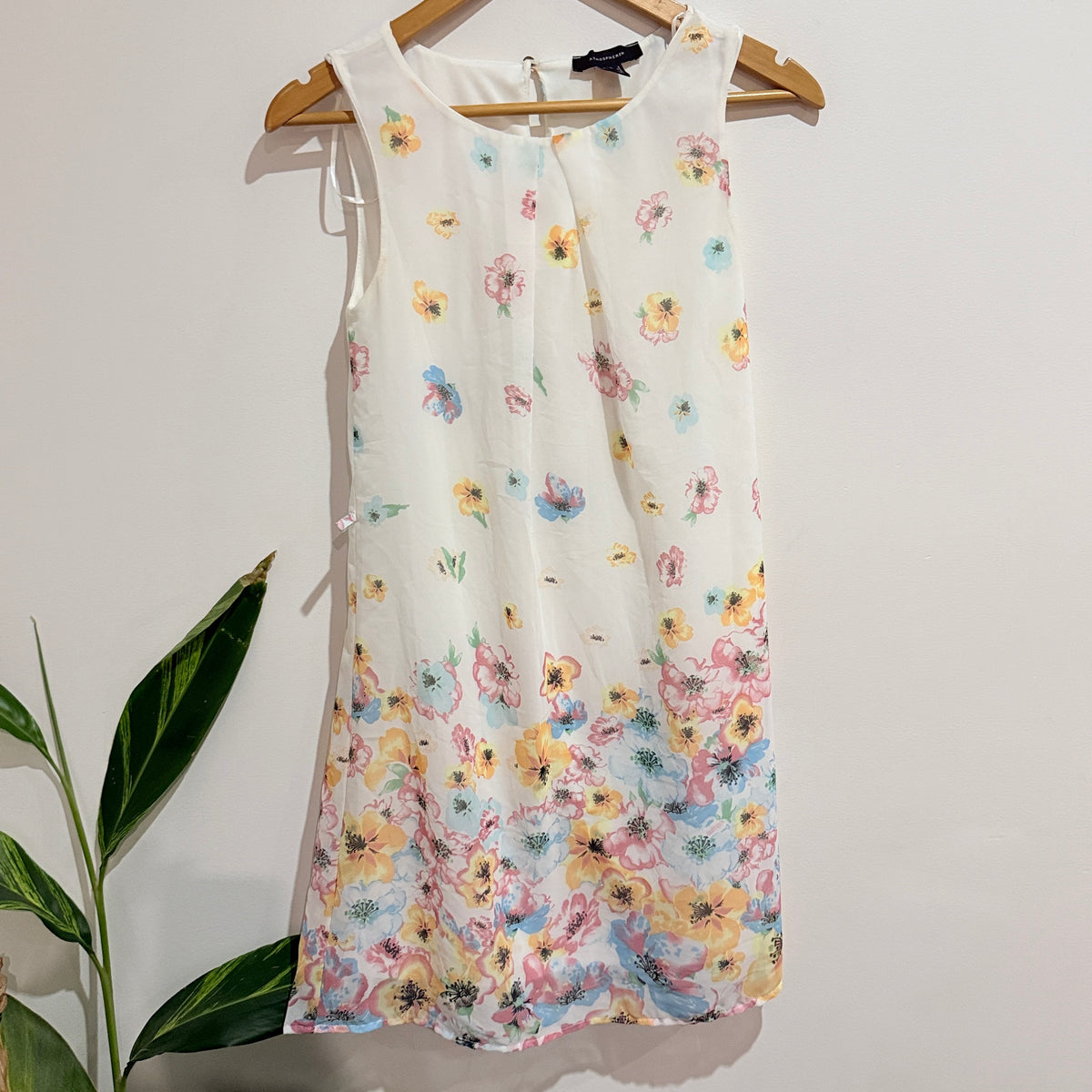 Atmosphere White Watercolour Floral Shift Dress Size 6