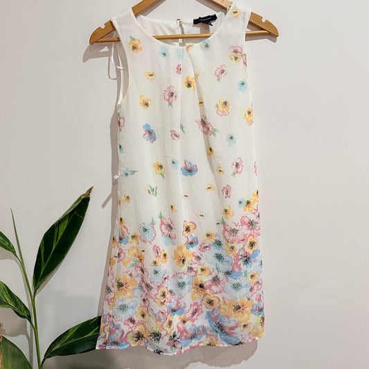 Atmosphere White Watercolour Floral Shift Dress Size 6