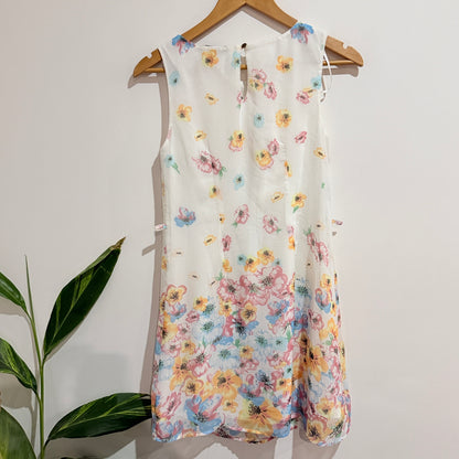Atmosphere White Watercolour Floral Shift Dress Size 6