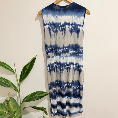 Jacqui E Blue Tie Dye Print Dress Size S