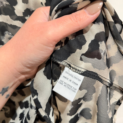 Leopard Print Sheer Top - 51cm u/arm