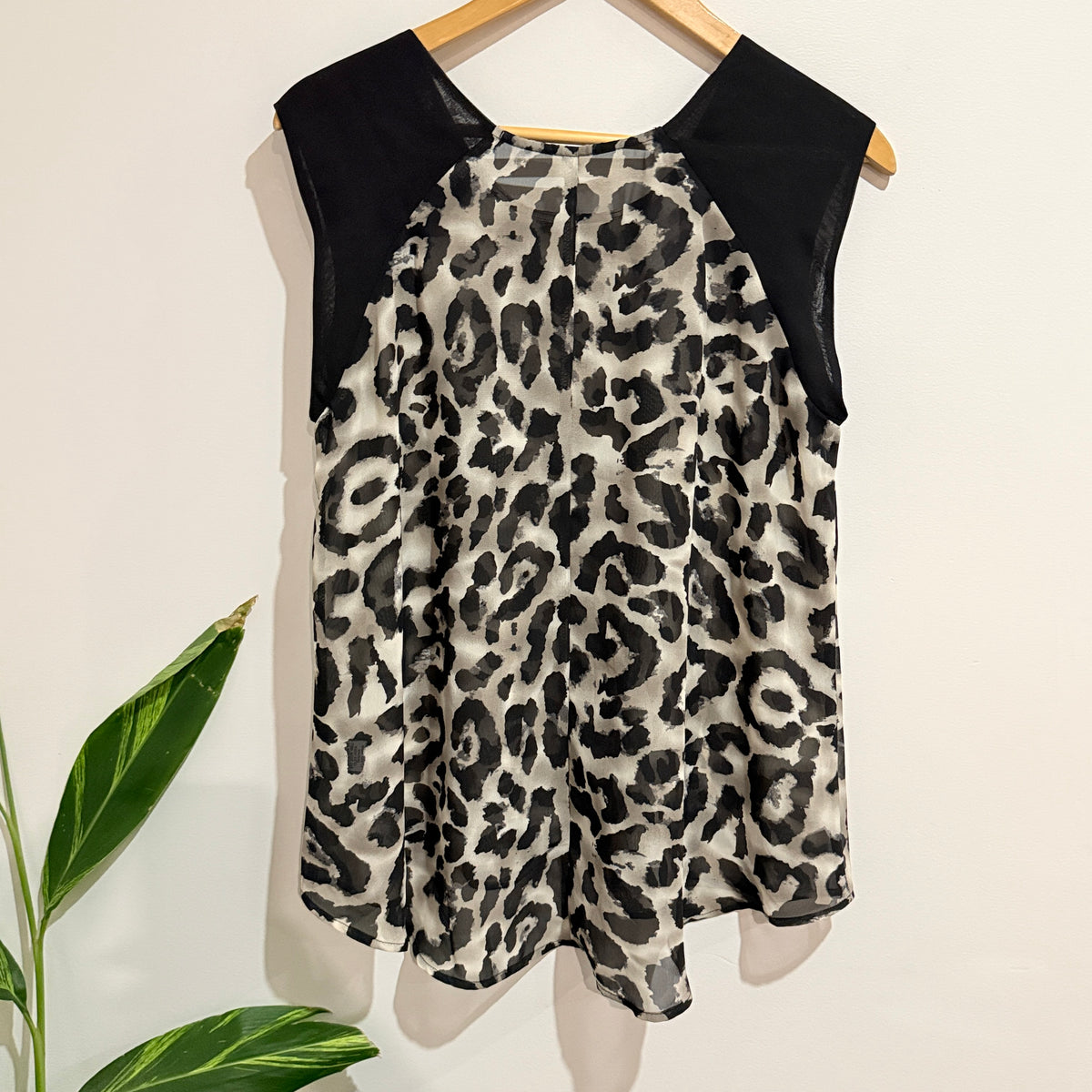Leopard Print Sheer Top - 51cm u/arm