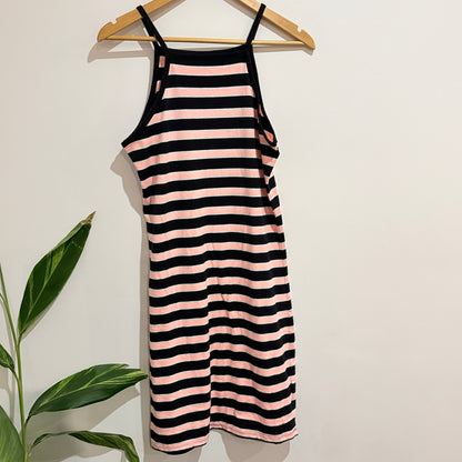 Cotton On Black and Pink Striped Dress Size L