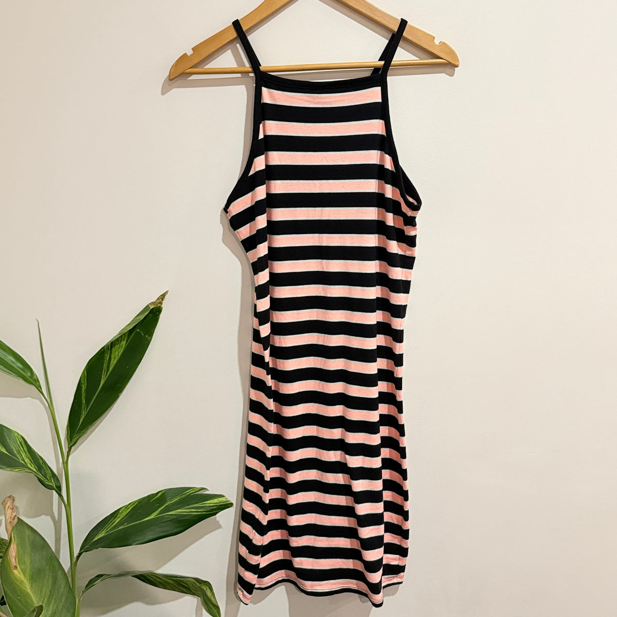 Cotton On Black and Pink Striped Dress Size L