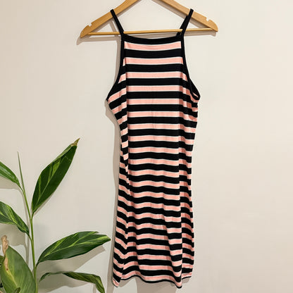 Cotton On Black and Pink Striped Dress Size L