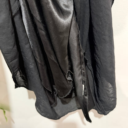 Living Doll Black Satin Short Sleeve Dress Size 8