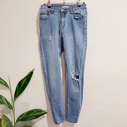 Supre Light Wash Distressed Skinny Jeans Size 12