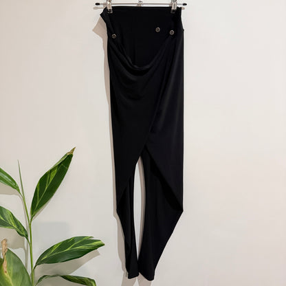 Bettie Monroe Black Draped Front Pants Size S