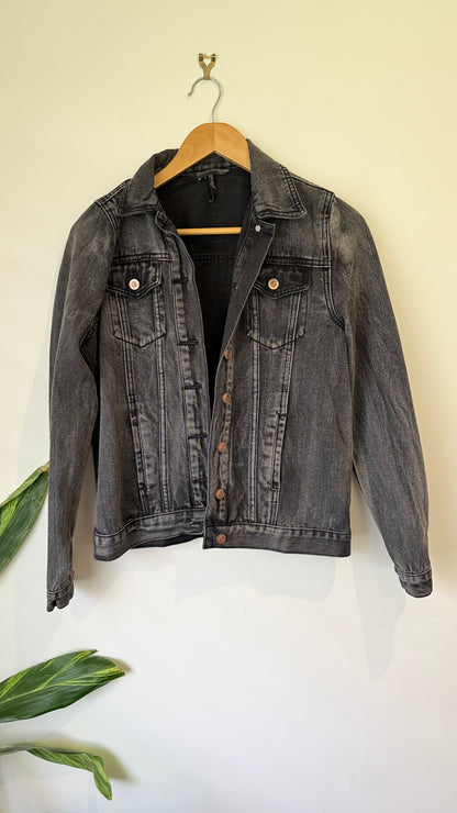 Garage Washed Black Denim Jacket Size 10