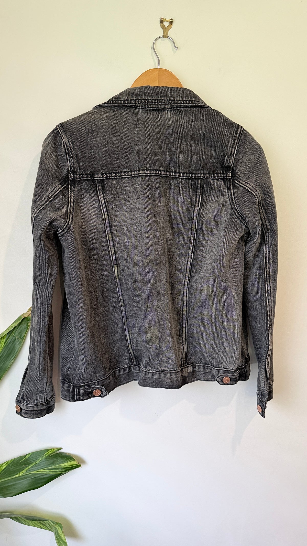 Garage Washed Black Denim Jacket Size 10