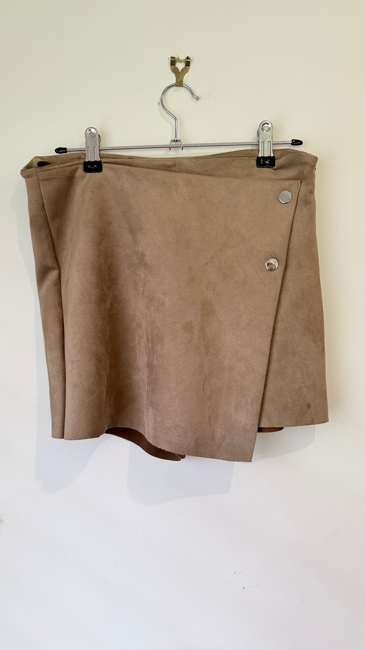 Zara Tan Faux Suede Skort Size S