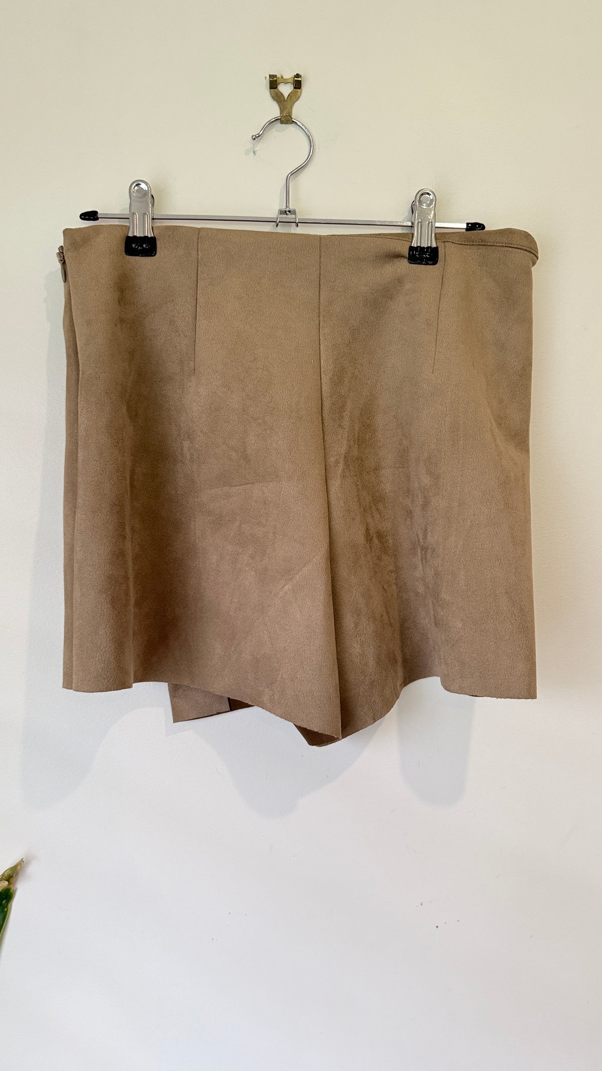 Zara Tan Faux Suede Skort Size S