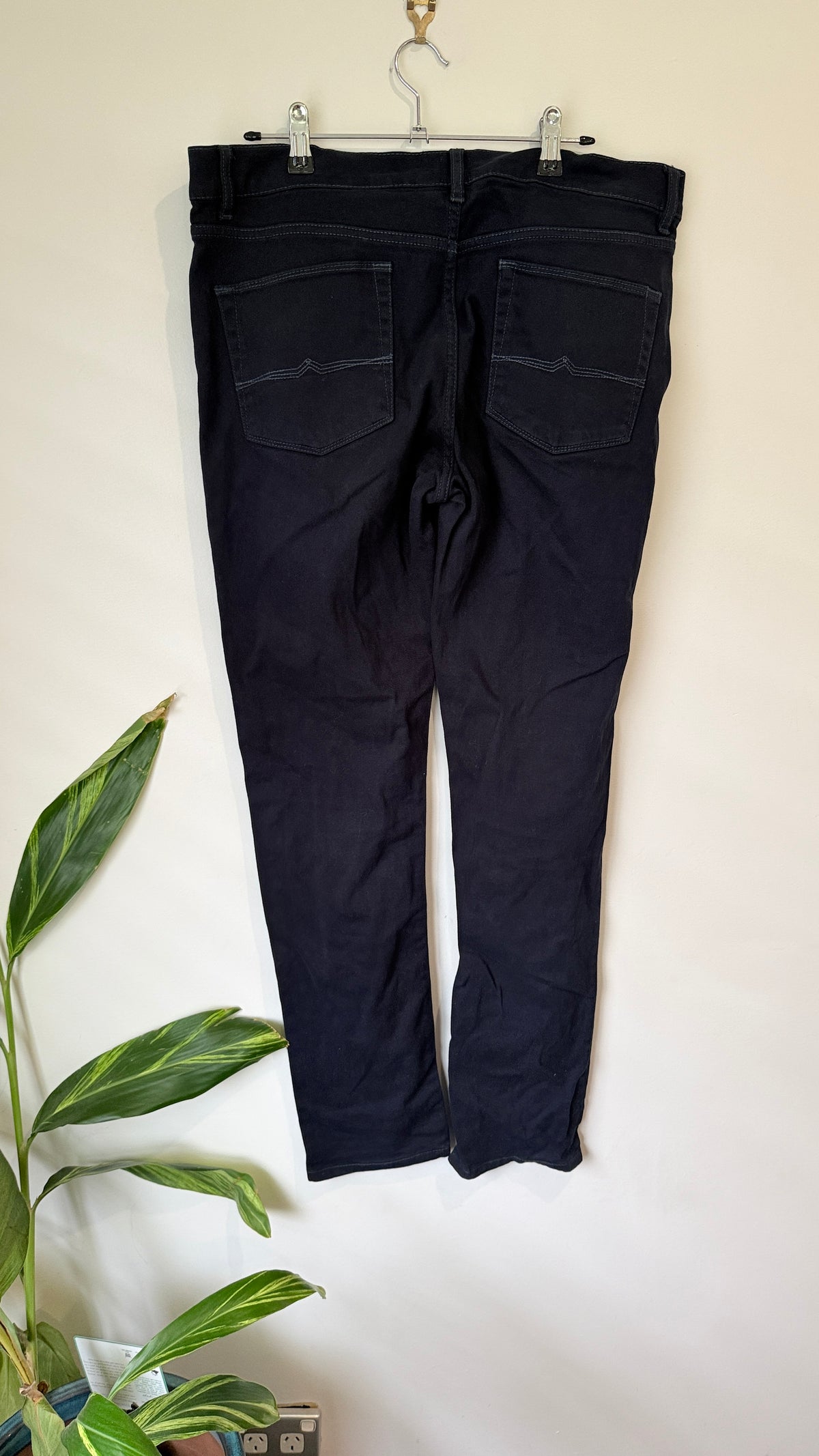 ASOS Navy Button Fly Jeans Size W34 L32