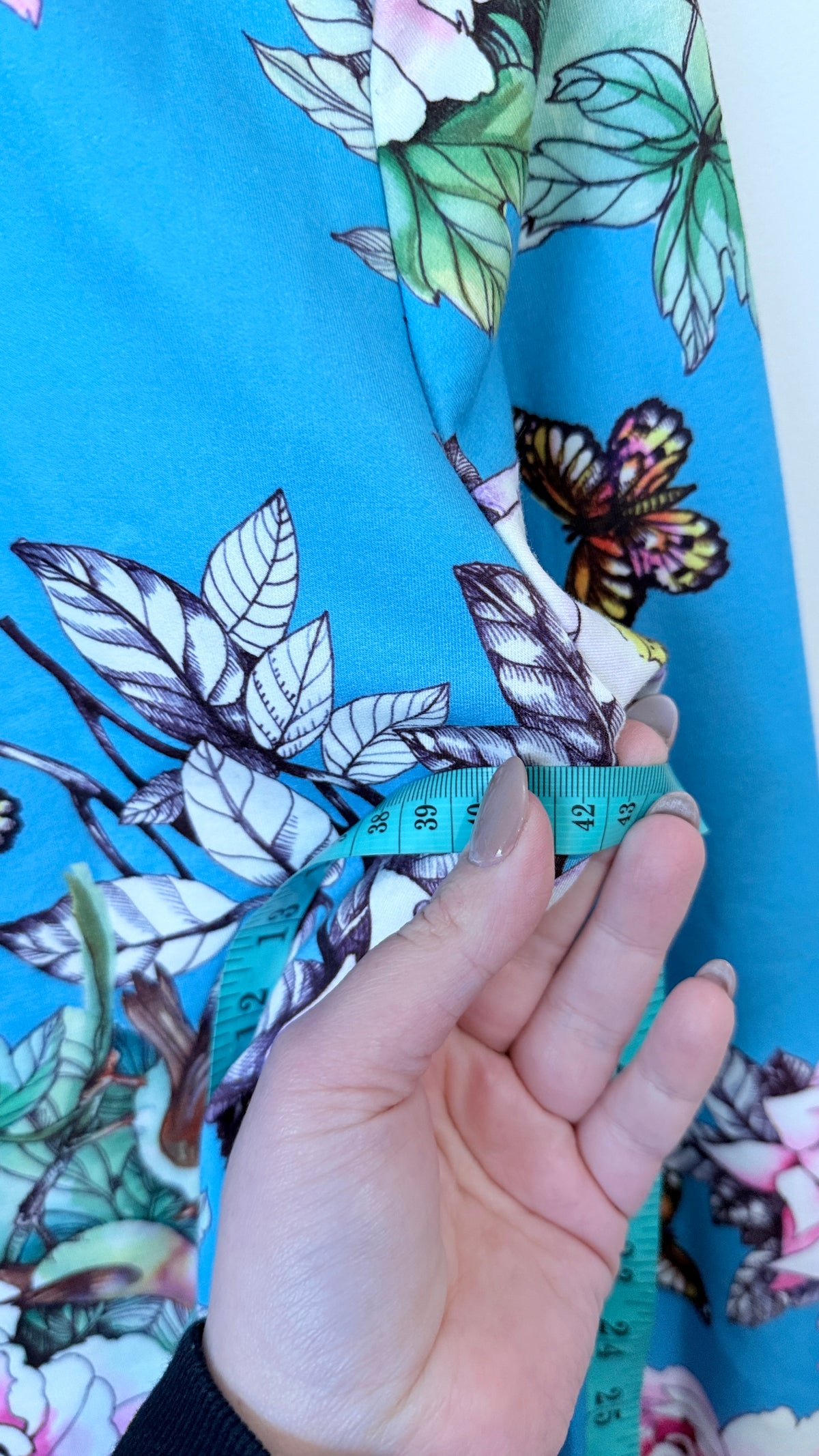 Floral Print Long Sleeve Top 42cm u/arm