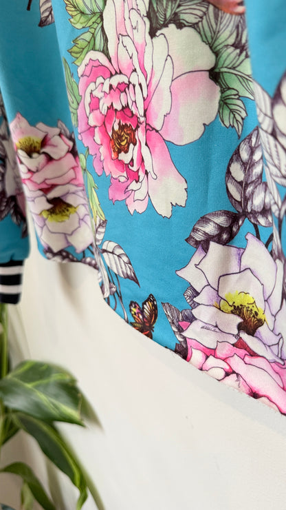 Floral Print Long Sleeve Top 42cm u/arm