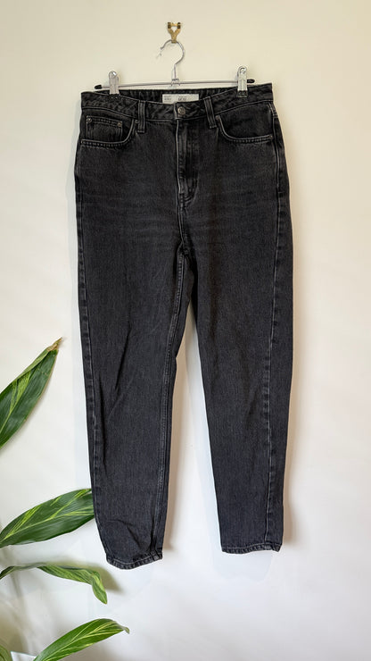Topshop Moto Washed Black Mom Jeans Size W28 L30