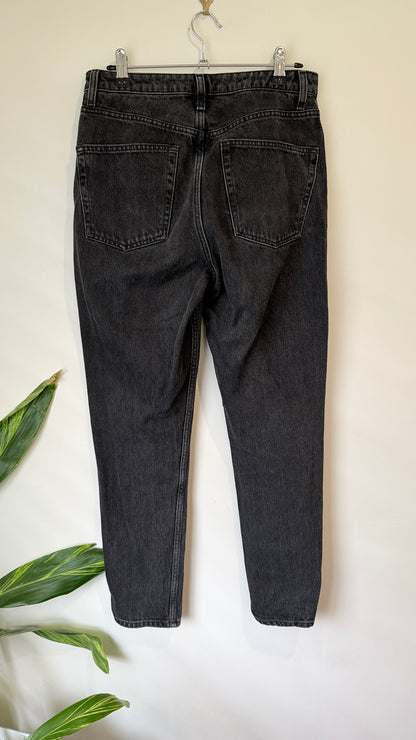 Topshop Moto Washed Black Mom Jeans Size W28 L30