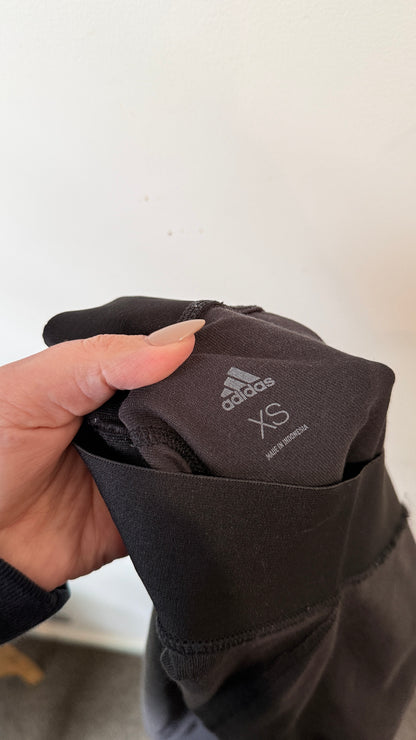 Adidas Black Leggings with Pink Logo Size XS