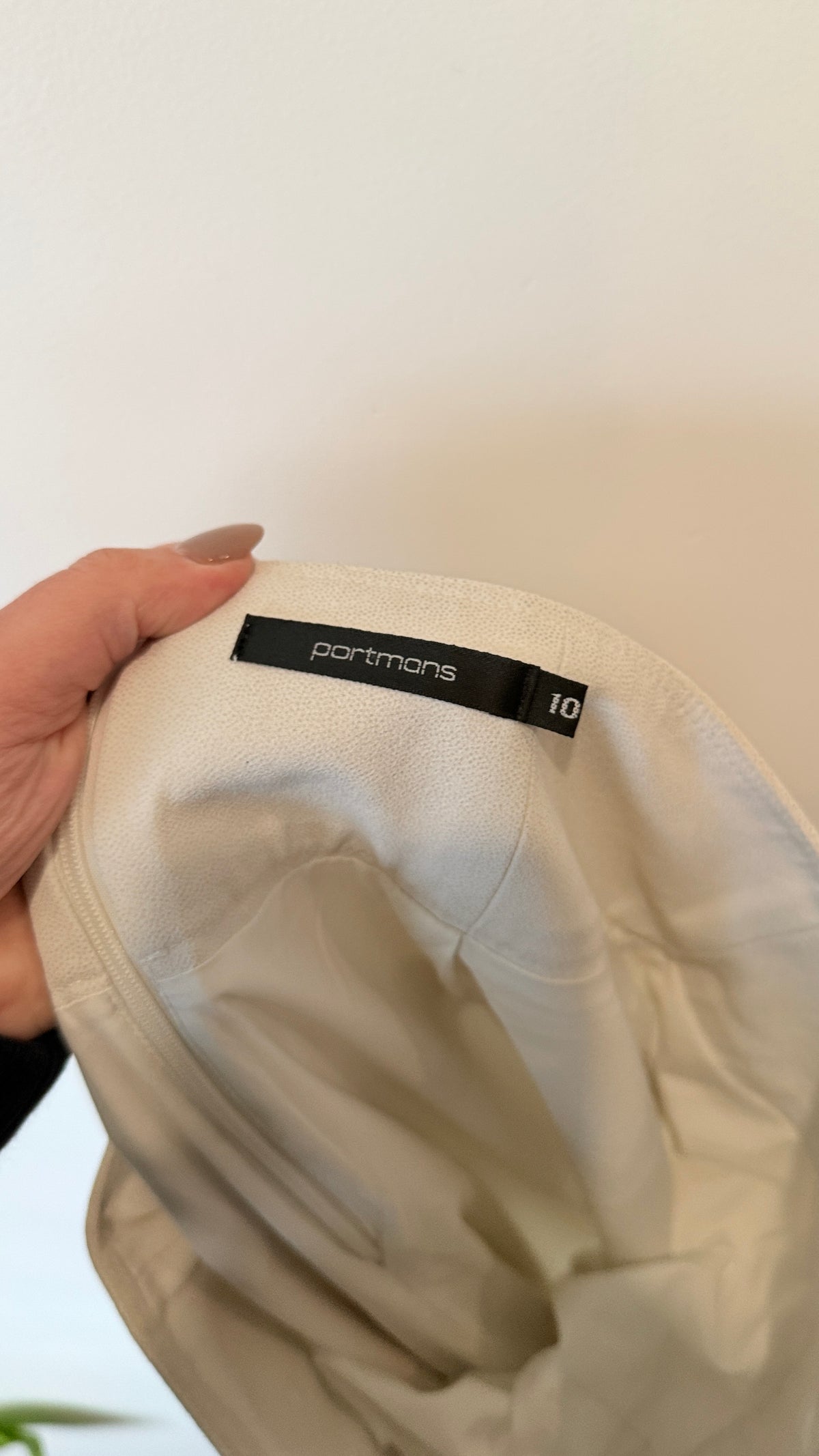 Portmans Cream Buckle Waist Wide Leg Pants Size 10