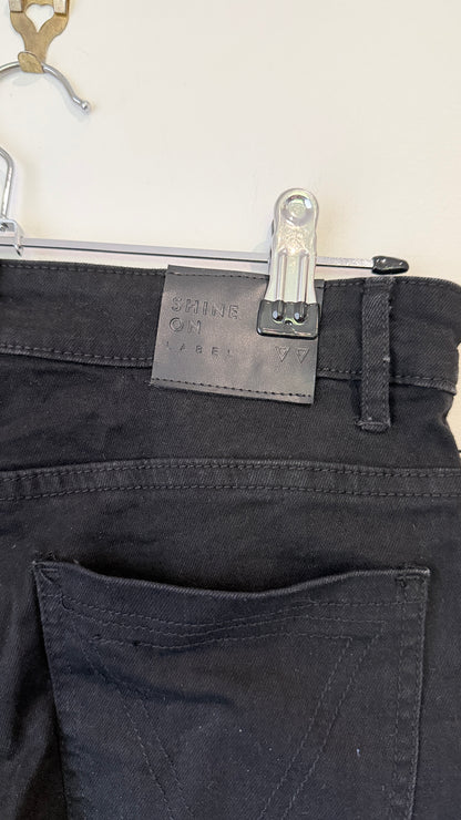 Shine On Label Black Distressed Skinny Jeans Size 8