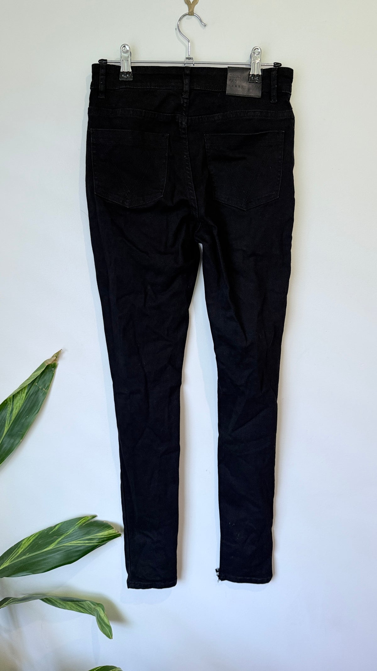 Shine On Label Black Distressed Skinny Jeans Size 8