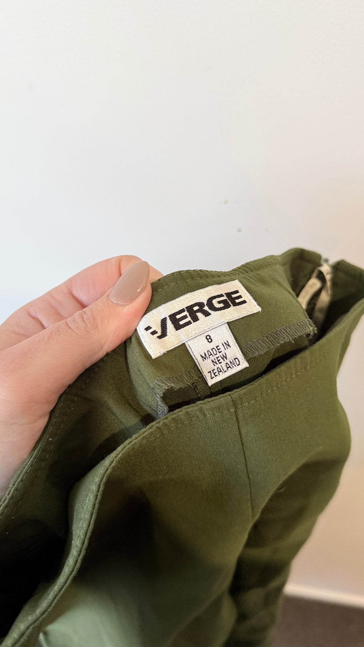 Verge Olive Green Tailored Pants Size 8