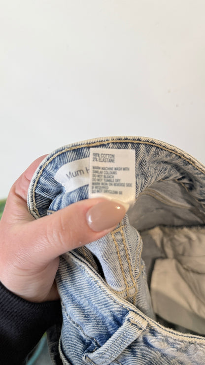 Anko Mum High Rise Light Wash Jeans Size 12