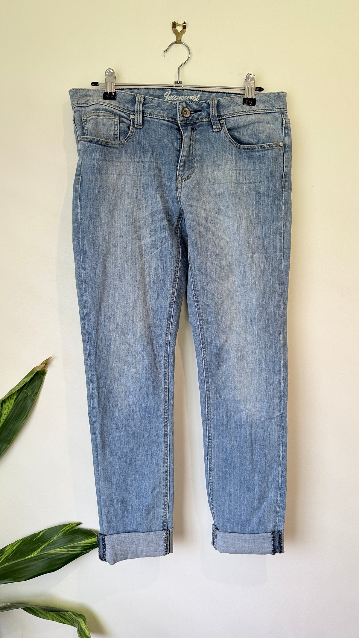 Jeanswest Light Wash Cuffed Jeans Size 10