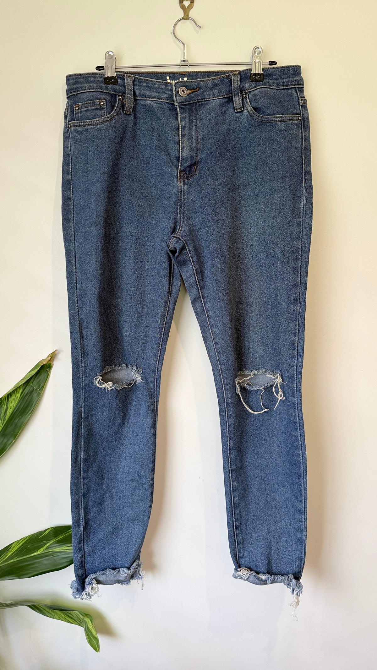 Junk Food Distressed Raw Hem Jeans Size L