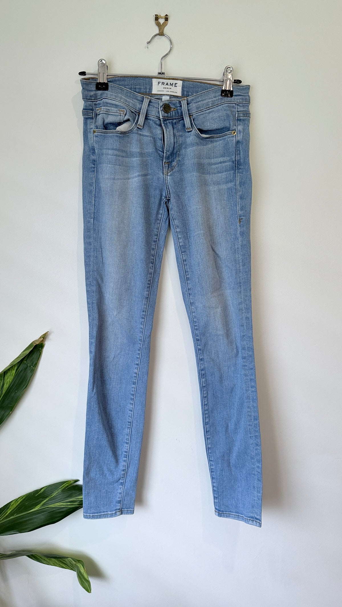 FRAME Denim Mira Vista Light Wash Skinny Jeans Size 24