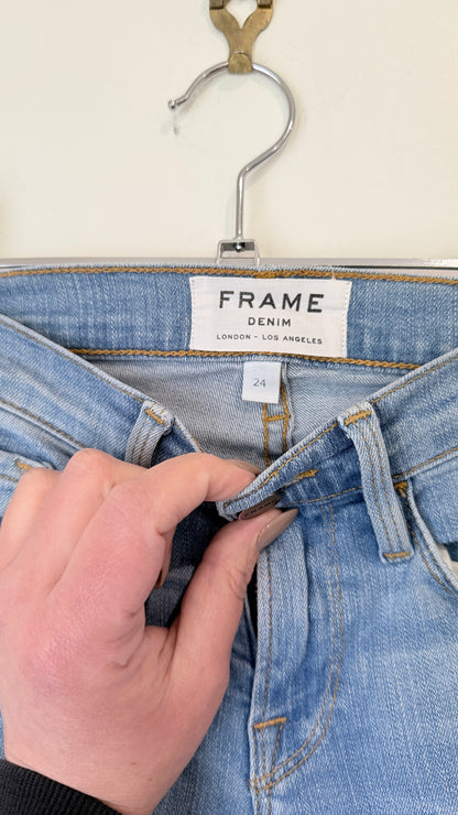 FRAME Denim Mira Vista Light Wash Skinny Jeans Size 24