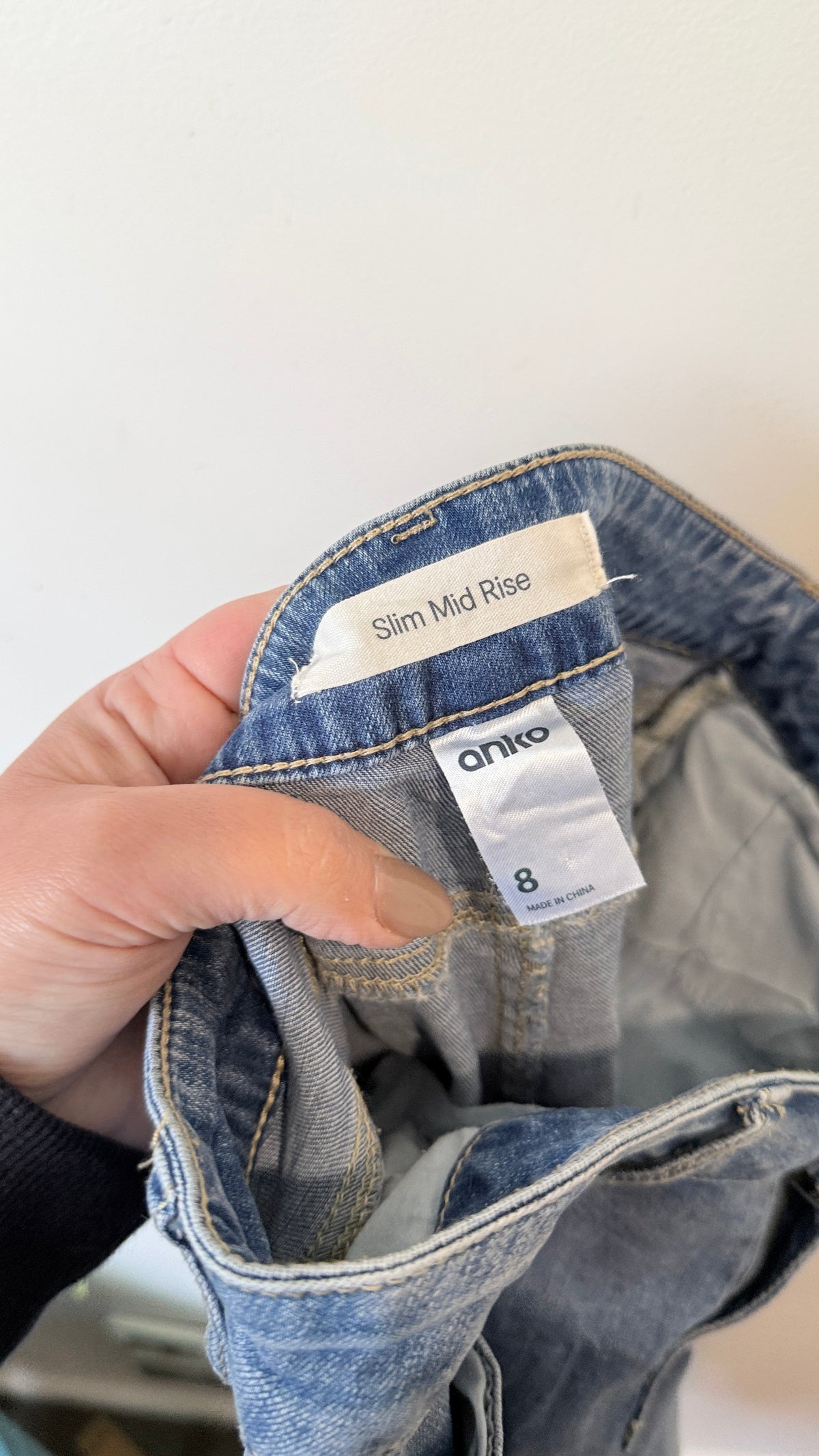 Anko Slim Mid Rise Jeans Size 8