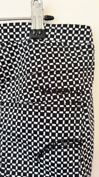 Vassalli Black and White Geometric Print Tapered Pants 80cm waist
