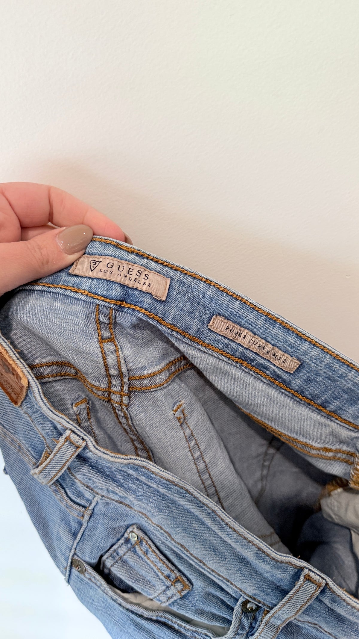 Guess Power Curvy Light Wash Skinny Jeans - 76cm waist
