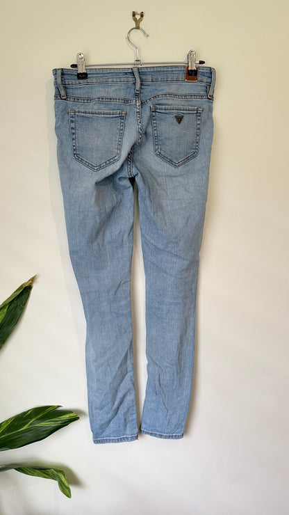 Guess Power Curvy Light Wash Skinny Jeans - 76cm waist