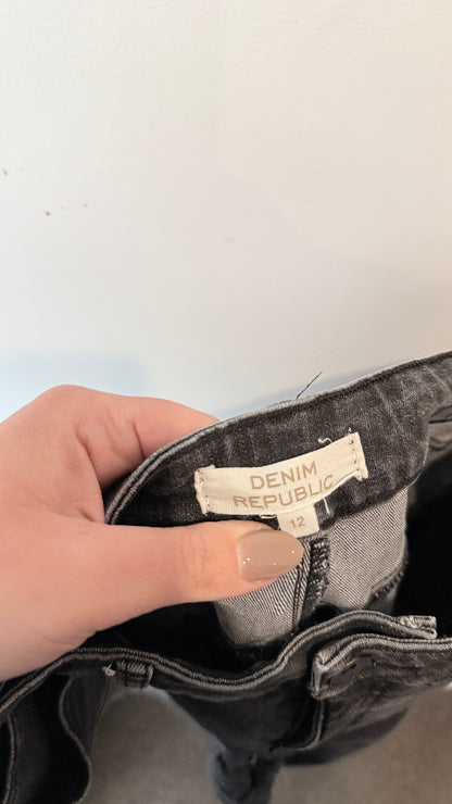 Denim Republic Washed Black Skinny Jeans Size 12
