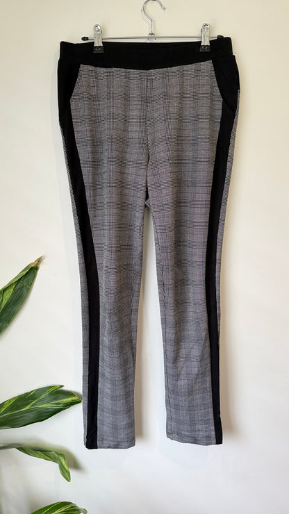 Merric Black and White Check Print Pants Size 12