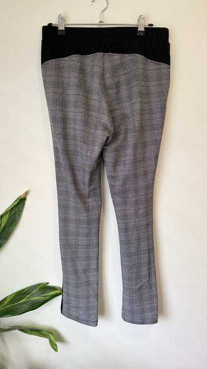 Merric Black and White Check Print Pants Size 12