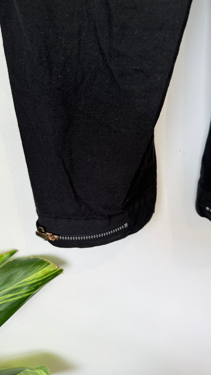 Kit & Ace Black Tapered Ankle Zip Pants Size 10