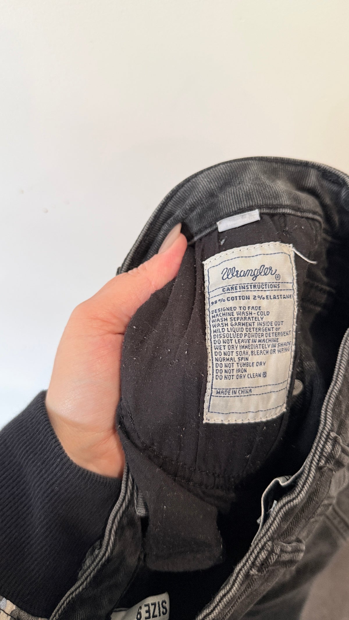 Wrangler Washed Black Distressed Skinny Jeans Size 9