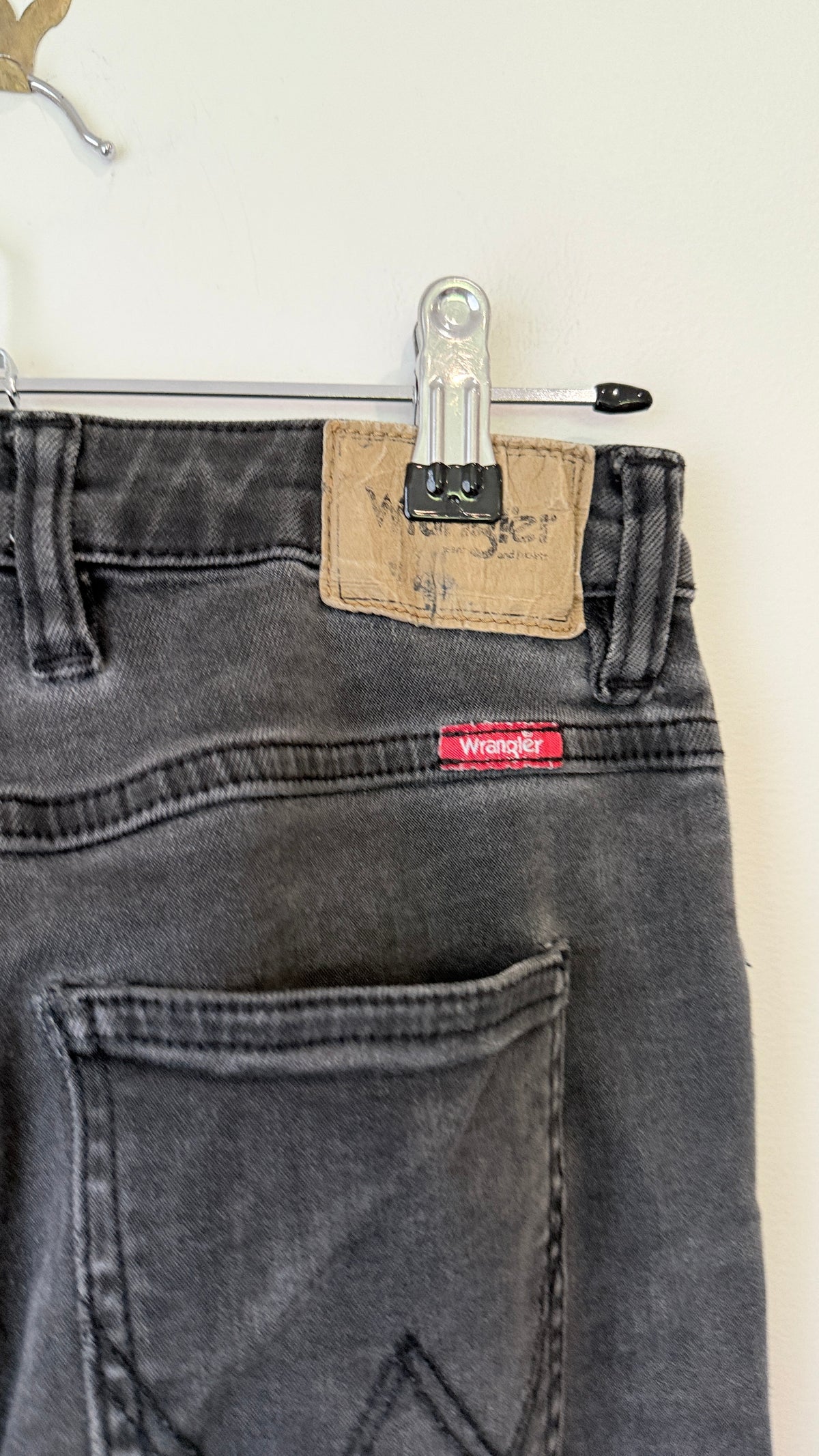 Wrangler Washed Black Distressed Skinny Jeans Size 9
